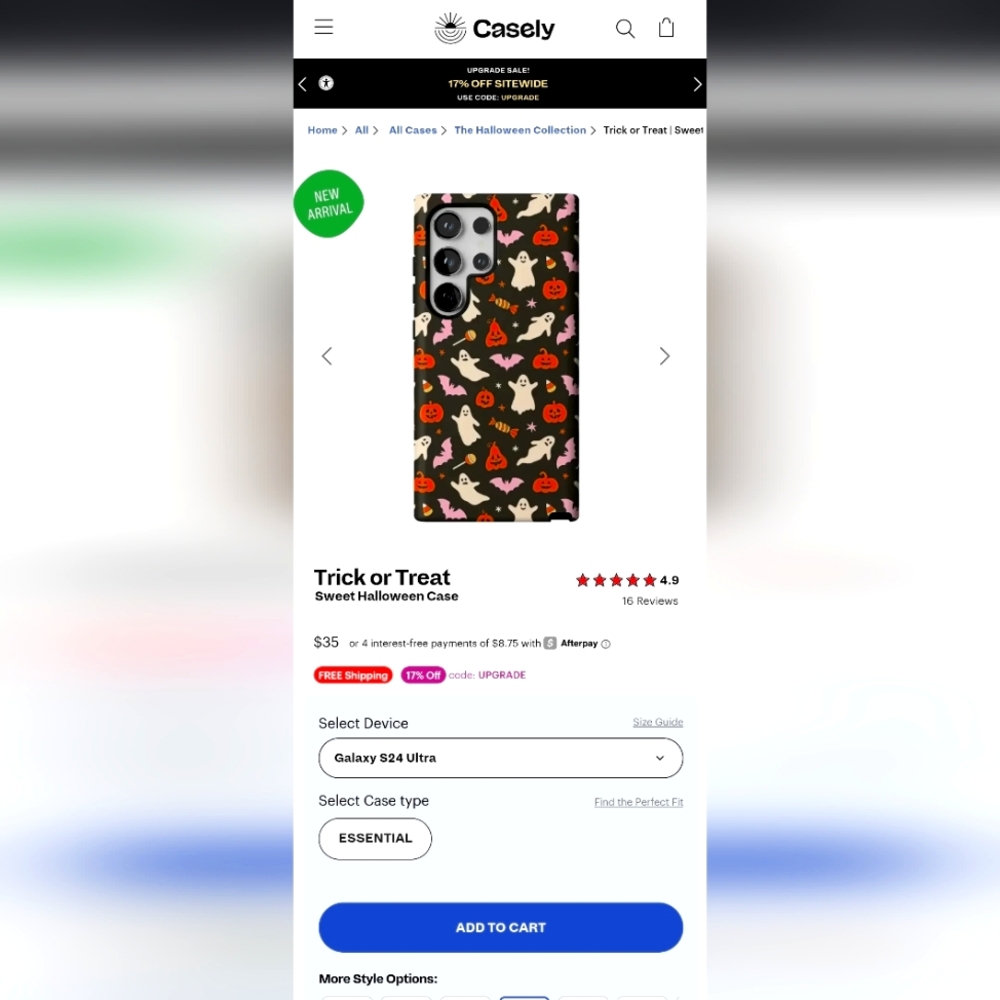 Casely Trick or Treat Halloween Case - Black S24 Ultra